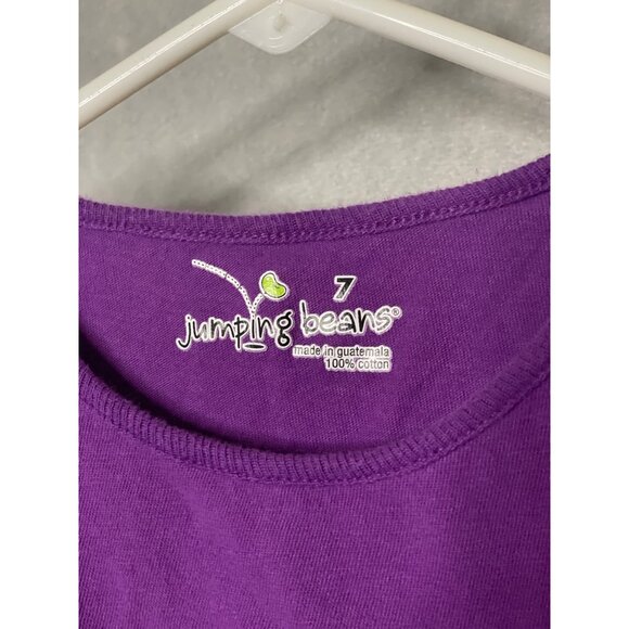 Jumping Beans Girls Purple Rhinestone Fish Shirt Size 7 100 Percent Cotton Short - Picture 3 of 4
